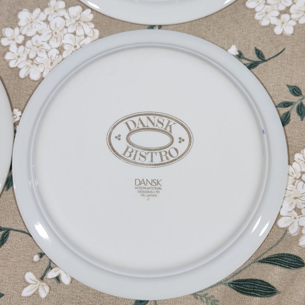 Dansk Bistro Kronborg Red Berries & Leaves Trim Saucers Vintage Dansk NR Japan - Picture 13 of 14
